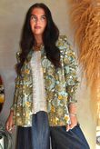 Annie 1972 Point Collar Smock Blouse Sage & Olive